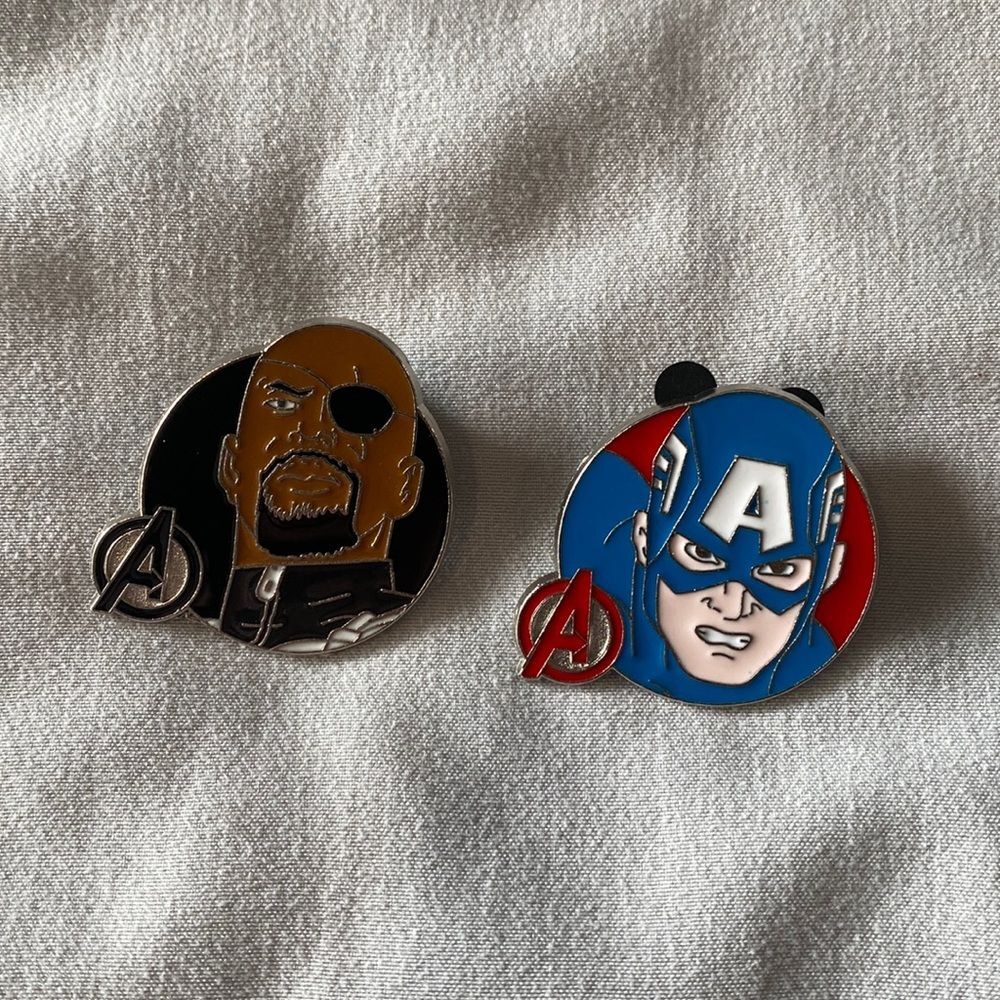 Nick Fury and Captain America Avengers Pin